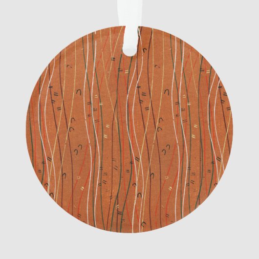 Wavy Red Strips: Moderne japanische Abstrakte Kuns Ornament (Rückseite)