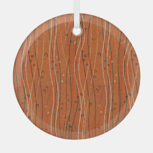 Wavy Red Strips: Moderne japanische Abstrakte Kuns Ornament Aus Glas