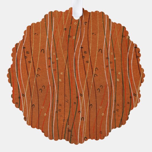 Wavy Red Strips: Moderne japanische Abstrakte Kuns Ornament Karte (Rückseite)