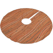 Wavy Red Strips: Moderne japanische Abstrakte Kuns Polyester Weihnachtsbaumdecke (Schrägansicht)