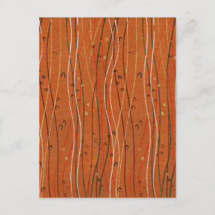 Wavy Red Strips: Moderne japanische Abstrakte Kuns Postkarte