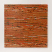 Wavy Red Strips: Moderne japanische Abstrakte Kuns Puzzle (Horizontal)