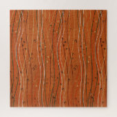 Wavy Red Strips: Moderne japanische Abstrakte Kuns Puzzle (Vertikal)