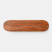 Wavy Red Strips: Moderne japanische Abstrakte Kuns Skateboard (Horizontal)