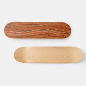 Wavy Red Strips: Moderne japanische Abstrakte Kuns Skateboard (Horizontal)