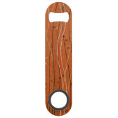 Wavy Red Strips: Moderne japanische Abstrakte Kuns Speed Flaschenöffner (Rückseite)