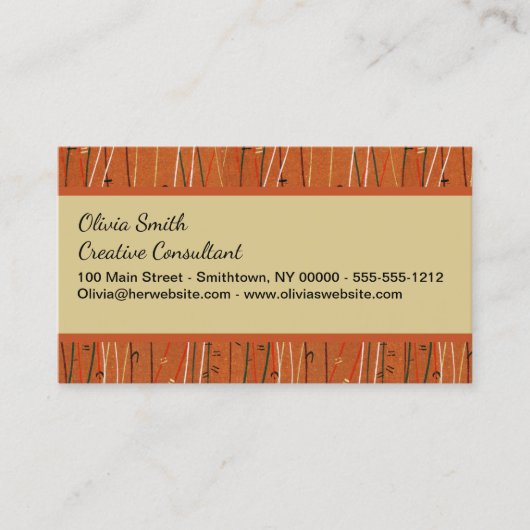 Wavy Red Strips: Moderne japanische Abstrakte Kuns Visitenkarte (Vorderseite)