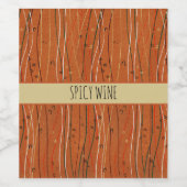 Wavy Red Strips: Moderne japanische Abstrakte Kuns Weinetikett (Einzelnes Label)