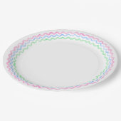 Wavy-Regenbogen-Preppy Pappteller (Schrägansicht)