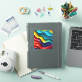 Wavy Regenbogenfarben Custom Cut Vinyl Sticker (iPad Hülle)