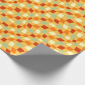 Wavy Retro 1970er Ästhetisches Schachbrett Muster Geschenkpapier (Ecke)