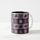Wavy Retro Flowers - Chill Tones Zweifarbige Tasse (VorderseiteRechts)