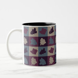 Wavy Retro Flowers - Chill Tones Zweifarbige Tasse