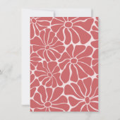Wavy Retro Pink & Red Groovy Modern Bridal Brunch Einladung (Rückseite)