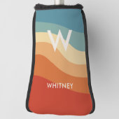 Wavy Retro Strip Monogram Personal Golf Headcover (Rotieren 90)