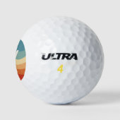 Wavy Retro Strip Monogram Personal Golfball (Logo)