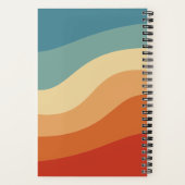 Wavy Retro Strip Monogram Personal Notizblock (Rückseite)