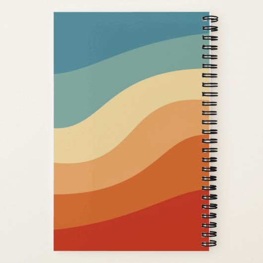 Wavy Retro Strip Monogram Personal Notizblock (Rückseite)