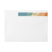 Wavy Retro Strip Monogram Rücksendeadresse (Rückseite)