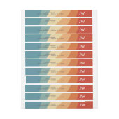 Wavy Retro Strip Monogram Rücksendeadresse (Bogen)