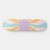 Wavy Retro Sun Glam #2 #wall #art Skateboard (Horizontal)