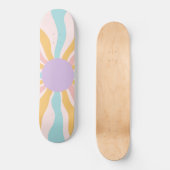 Wavy Retro Sun Glam #2 #wall #art Skateboard (Vorderseite)