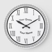 Wavy Ring Design mit vertikalen römischen Zahlen Große Wanduhr (Vorderseite)