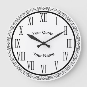 Wavy Ring Design mit vertikalen römischen Zahlen Große Wanduhr