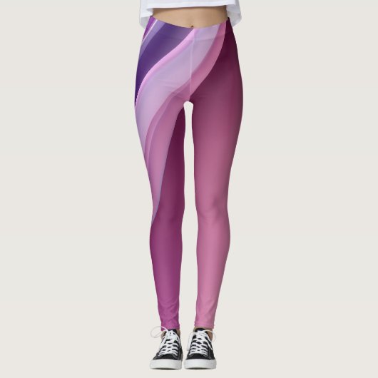 Wavy-Rosa- und Lavendelfarben Leggings (Vorderseite)