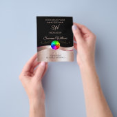 Wavy Rose Gold Decoder Schwarzes Logo und Monogram Flyer (Gruppe)