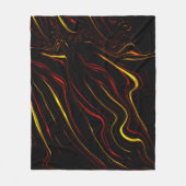 Wavy rote goldene lange Striche auf dunklem Hinter Fleecedecke (Vorderseite)