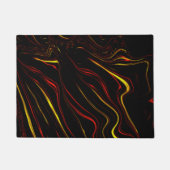 Wavy rote goldene lange Striche auf dunklem Hinter Fußmatte (Vorderseite)