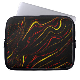 Wavy rote goldene lange Striche auf dunklem Hinter Laptopschutzhülle