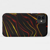 Wavy rote goldene lange Striche auf schwarzem Hint Case-Mate iPhone Hülle (Rückseite (Horizontal))