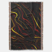 Wavy rote goldene lange Striche auf schwarzem Hint Decke (Vorderseite Vertikal)