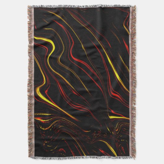 Wavy rote goldene lange Striche auf schwarzem Hint Decke (Vorderseite Vertikal)