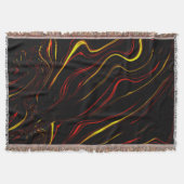 Wavy rote goldene lange Striche auf schwarzem Hint Decke (Vorderseite)