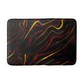 Wavy rote goldlange Spuren auf schwarzem Hintergru Badematte (Vorderseite)
