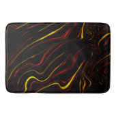 Wavy rote goldlange Spuren auf schwarzem Hintergru Badematte (Vorderseite)