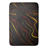 Wavy rote goldlange Spuren auf schwarzem Hintergru Badematte (Vorderseite Vertikal)