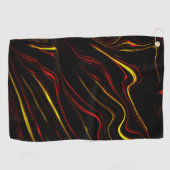 Wavy rote goldlange Spuren auf schwarzem Hintergru Golfhandtuch (Horizontal)