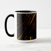 Wavy rote goldlange Spuren auf schwarzem Hintergru Tasse (Links)