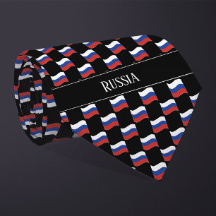 Wavy Russia Flag-Muster Krawatte