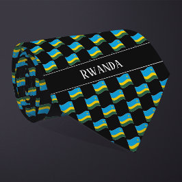 Wavy Rwanda Flag Pattern Krawatte