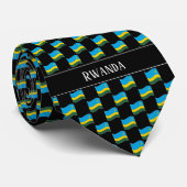 Wavy Rwanda Flag Pattern Krawatte (Gerollt)