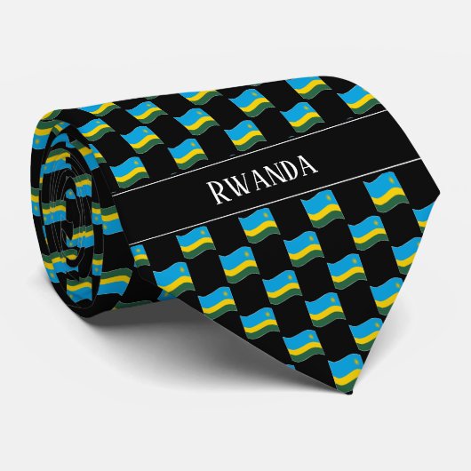 Wavy Rwanda Flag Pattern Krawatte (Gerollt)