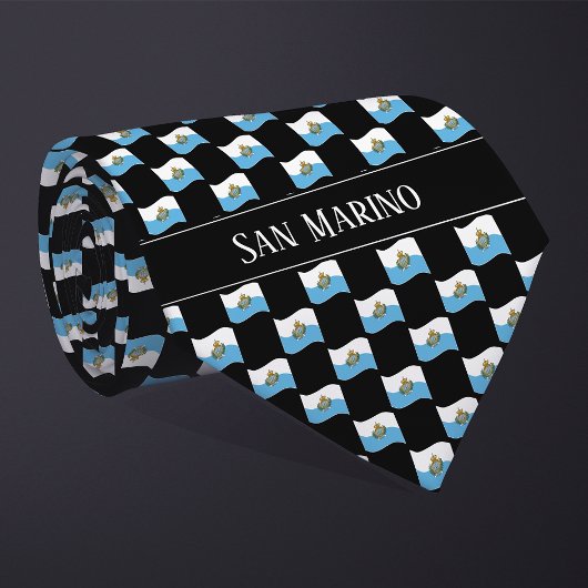 Wavy San Marino Flag Pattern Krawatte