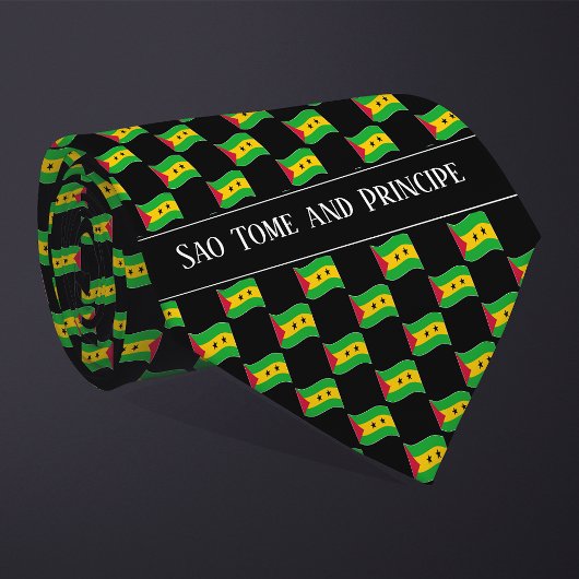 Wavy Sao Tome and Principe Flag Pattern  Krawatte