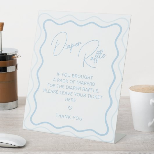 Wavy Scallop Retro Baby Boy Duschdusche Windelwann Sockelschild (In Situ)