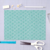 Wavy Scallops Muster White Aqua Seidenpapier (Handwerk)
